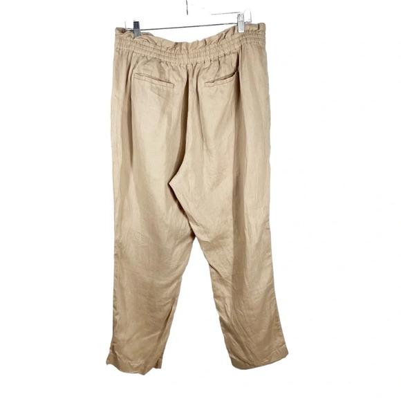 LAUREN RALPH LAUREN Black Label Tan Linen Pull on Pants - Picture 5 of 7
